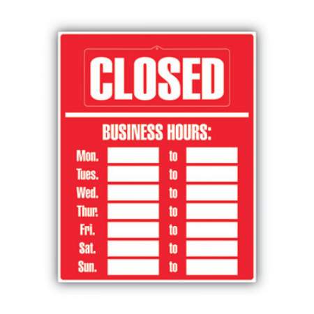 COSCO Business Hours Sign Kit, 15 x 19, Red (098072)