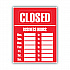 Business Hours Sign Kit, 15 x 19, Red (098072)