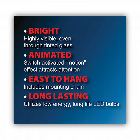 LED OPEN Sign, 10.5 x 20.13, Red and Blue Graphics (098099)