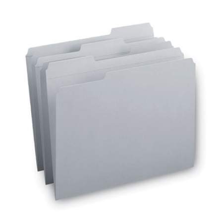 Smead Reinforced Top Tab Colored File Folders, 1/3-Cut Tabs, Letter Size, Gray, 100/Box (12334)