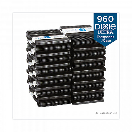 SmartStock Tri-Tower Dispensing System Polypropylene Cutlery, Mediumweight Spoon, Plastic, Black, 40/Pack, 24 Packs/Carton (DUSSPT5)