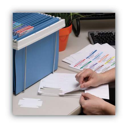 Smead Viewables Hanging Folder Quick-Fold Tabs and Labels, 1/3-Cut Tabs, White, 3.5" Wide, 45/Pack (64912)