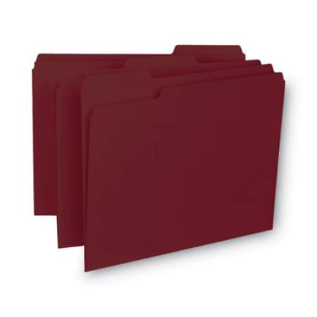 Smead Interior File Folders, 1/3-Cut Tabs, Letter Size, Maroon, 100/Box (10275)