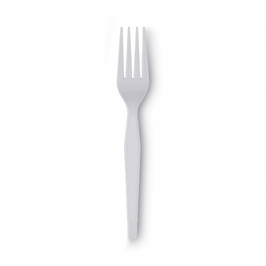 Plastic Cutlery, Heavyweight Fork, White, 100/Box, 10 Boxes/Carton (FH207CT)