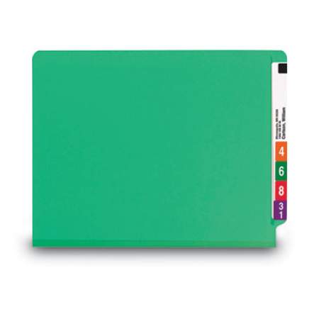 Smead Colored End Tab Classification Folders w/ Dividers, 2 Dividers, Letter Size, Green, 10/Box (26837)