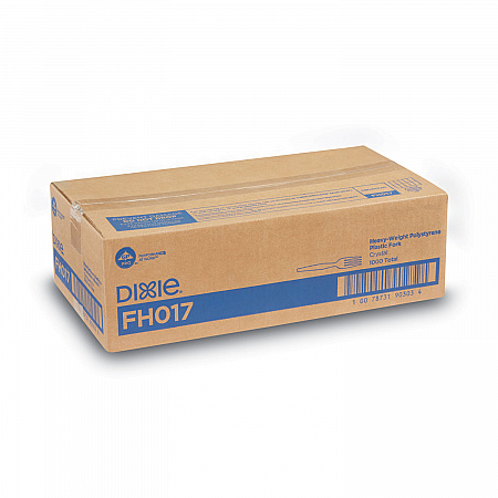 Plastic Cutlery, Heavyweight Fork, Clear, 1,000/Carton (FH017)