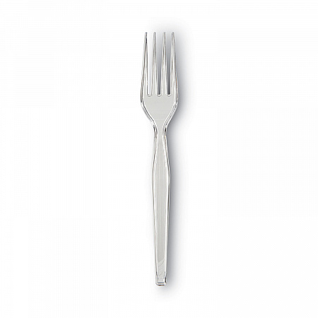Plastic Cutlery, Heavyweight Fork, Clear, 1,000/Carton (FH017)