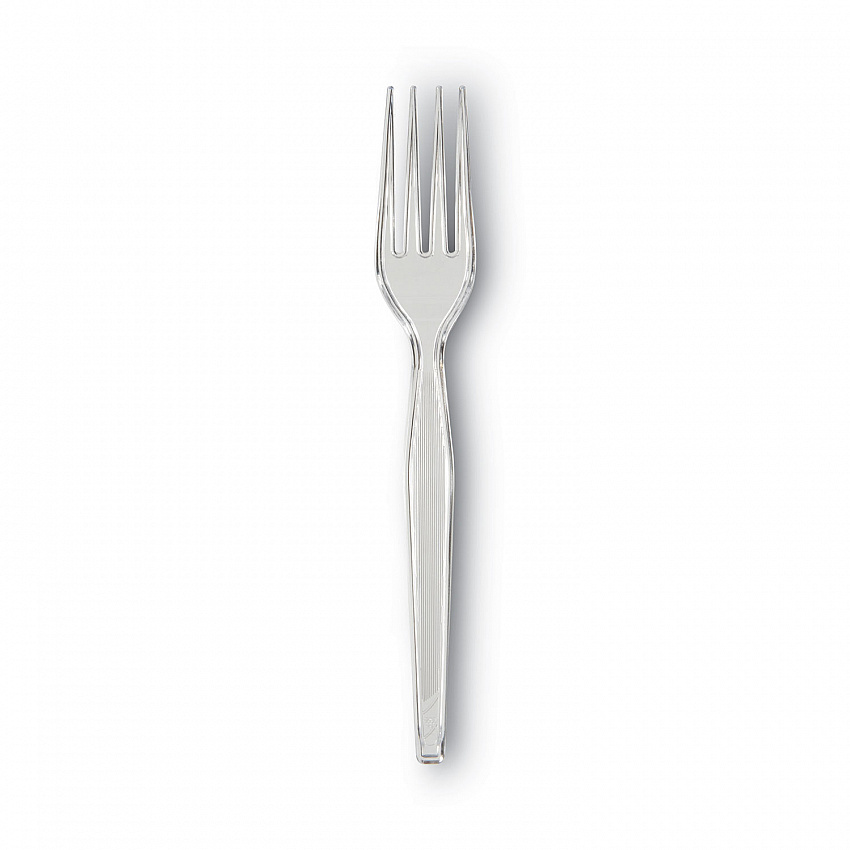 Plastic Cutlery, Heavyweight Fork, Clear, 1,000/Carton (FH017)