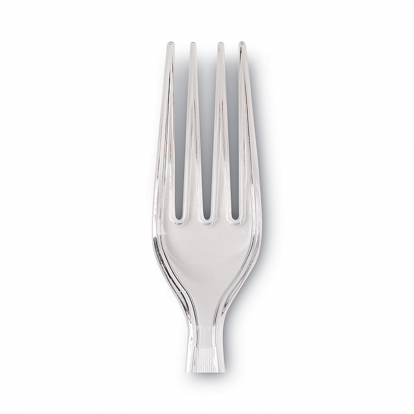 Plastic Cutlery, Heavyweight Fork, Clear, 1,000/Carton (FH017)