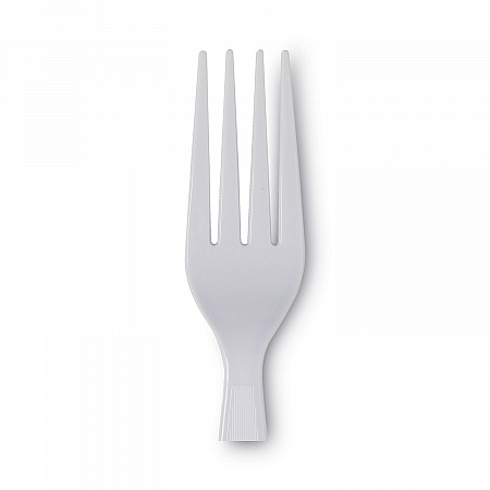 Plastic Cutlery, Heavyweight Fork, White, 100/Box, 10 Boxes/Carton (FH207CT)