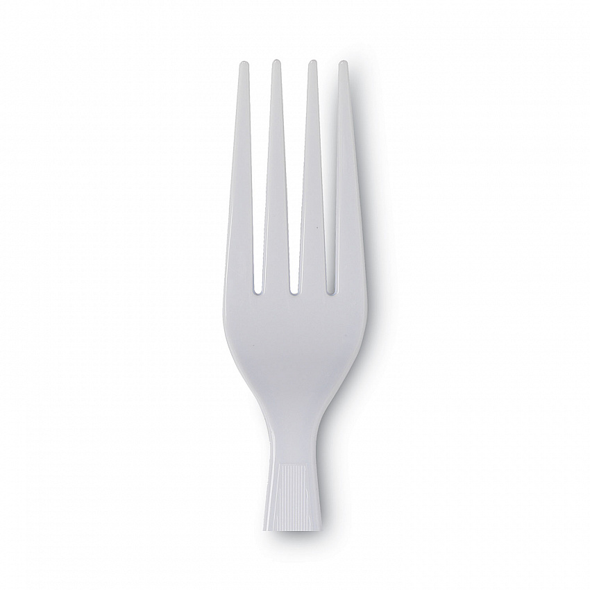 Plastic Cutlery, Heavyweight Fork, White, 100/Box, 10 Boxes/Carton (FH207CT)