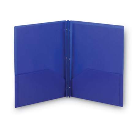 Smead Poly Two-Pocket Folder with Fasteners, 180-Sheet Capacity, 11 x 8.5, Blue, 25/Box (87726)