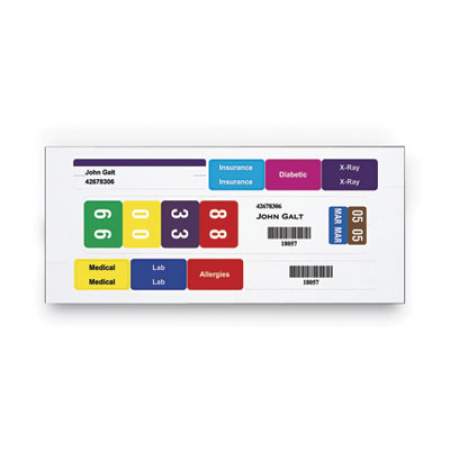 Smead Color-Coded Smartstrip Refill Label Forms, Inkjet Printer, Assorted, 1.5 x 7.5, White, 250/Pack (66006)