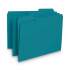 Smead Interior File Folders, 1/3-Cut Tabs, Letter Size, Teal, 100/Box (10291)