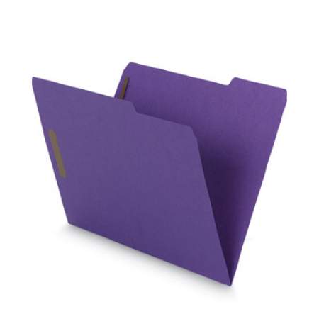 Smead WaterShed/CutLess Reinforced Top Tab 2-Fastener Folders, 1/3-Cut Tabs, Letter Size, Purple, 50/Box (12442)