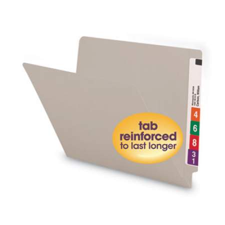 Smead Reinforced End Tab Colored Folders, Straight Tab, Letter Size, Gray, 100/Box (25310)