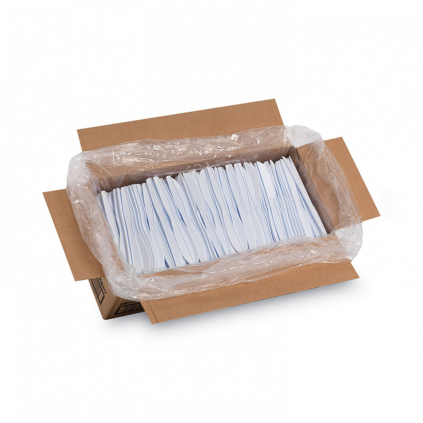 Plastic Cutlery, Heavy Mediumweight Knife, White, 1,000/Carton (KM217)
