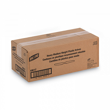 Plastic Cutlery, Heavy Mediumweight Knife, White, 1,000/Carton (KM217)