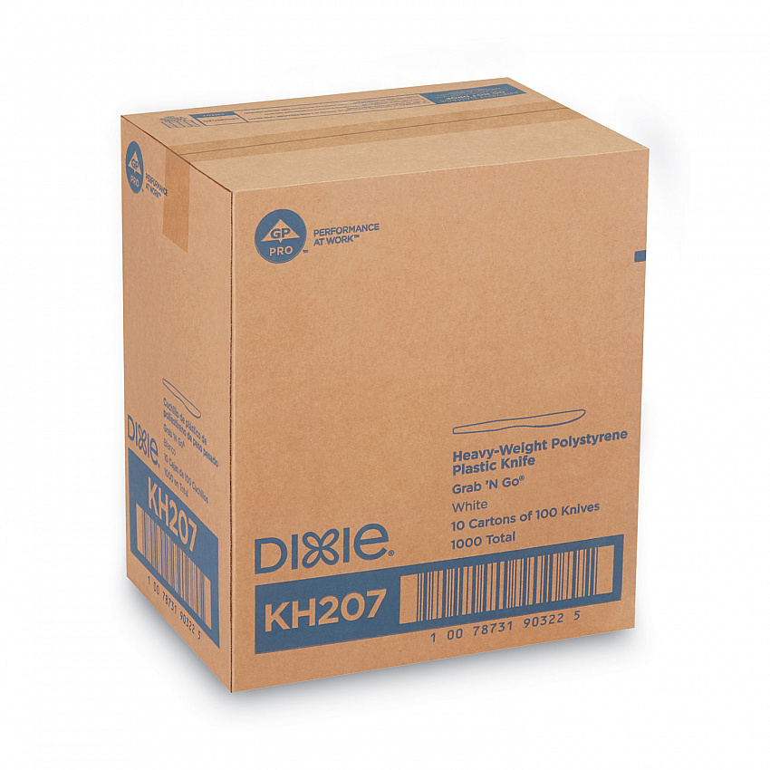 Plastic Cutlery, Heavyweight Knife, White, 100/Box (KH207)