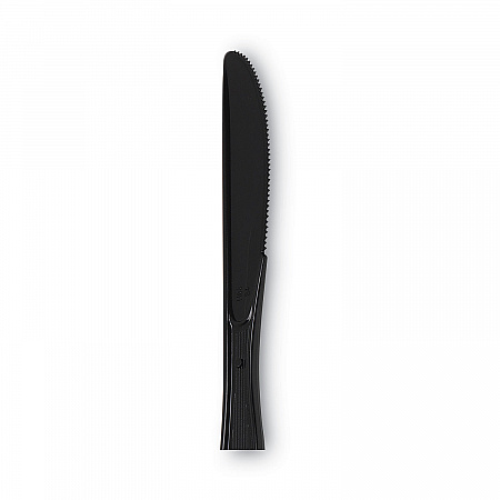 Individually Wrapped Heavyweight Knives, Plastic, Black, 1,000/Carton (KH53C7)