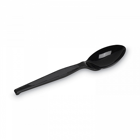 Plastic Cutlery, Heavy Mediumweight Spoon, Black, 1,000/Carton (TM517)