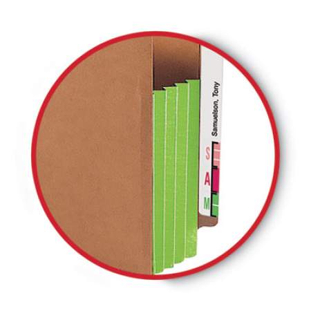 Smead Redrope Drop-Front End Tab File Pockets with Fully Lined Colored Gussets, 3.5" Expansion, Legal Size, Redrope/Green, 10/Box (74680)