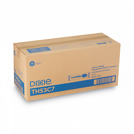 Individually Wrapped Heavyweight Spoon, Plastic, Black, 1,000/Carton (TH53C7)