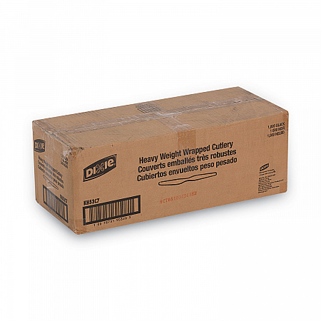 Individually Wrapped Heavyweight Knives, Plastic, Black, 1,000/Carton (KH53C7)