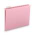 Smead Colored Hanging File Folders, Letter Size, 1/5-Cut Tab, Pink, 25/Box (64066)