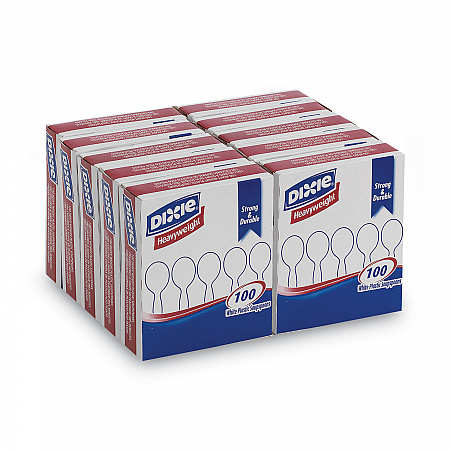 Plastic Cutlery, Heavyweight Soup Spoon, White, 100/Box, 10 Boxes/Carton (SH207CT)