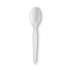 Dixie Plastic Cutlery, Heavyweight Teaspoons, White, 100/Box (TH207)