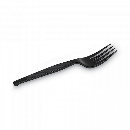 Plastic Cutlery, Heavy Mediumweight Forks, Black, 1,000/Carton (FM517)