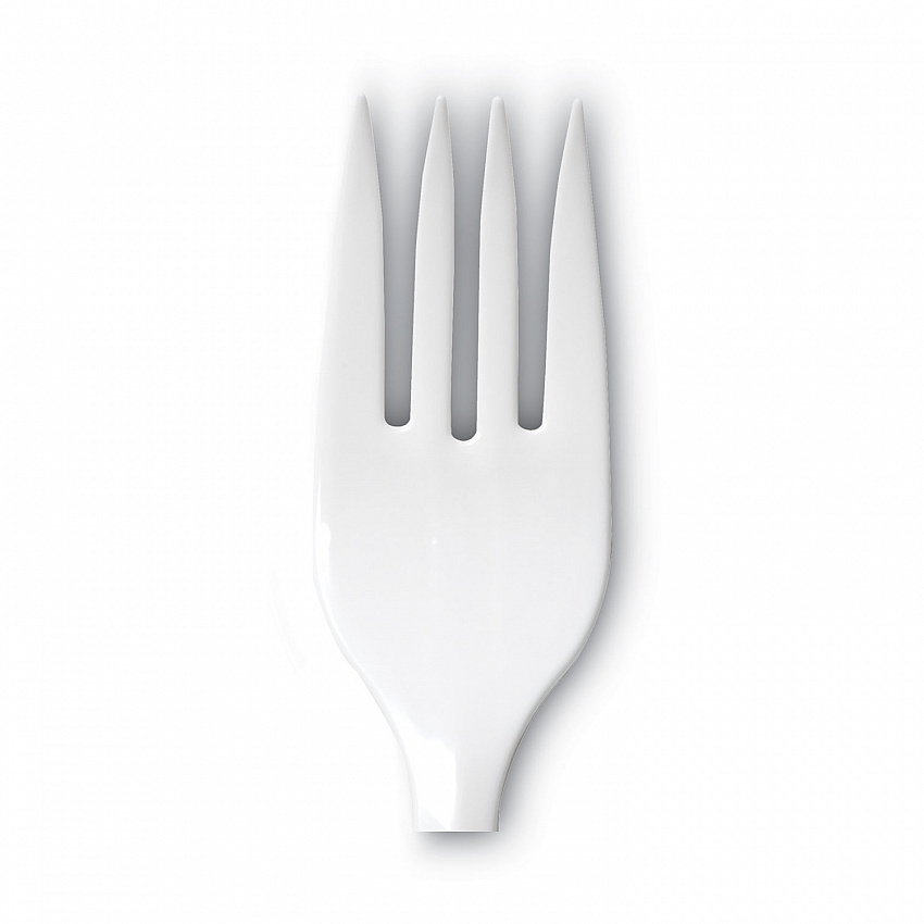 Plastic Cutlery, Mediumweight Fork, Plastic, White, 1,000/Carton (PFM21)