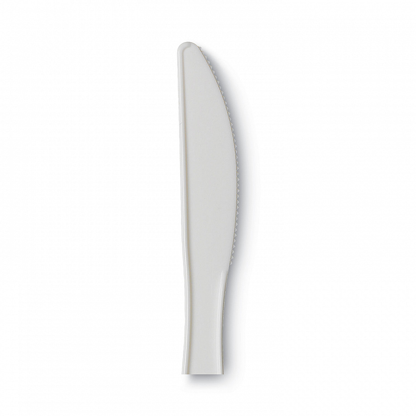 Plastic Cutlery, Mediumweight Knife, White, 1,000/Carton (PKM21)