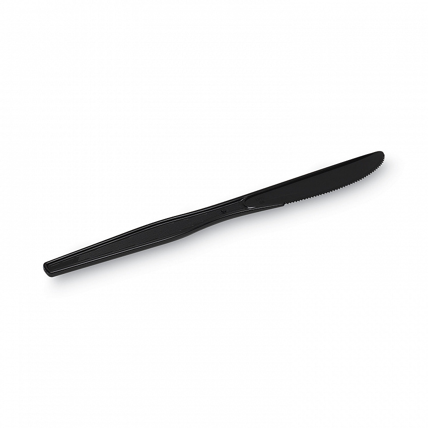 Individually Wrapped Heavyweight Knives, Plastic, Black, 1,000/Carton (KH53C7)
