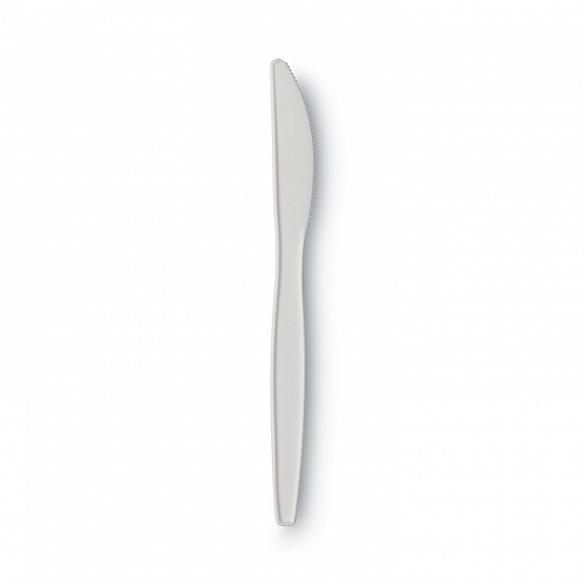 Plastic Cutlery, Mediumweight Knife, White, 1,000/Carton (PKM21)