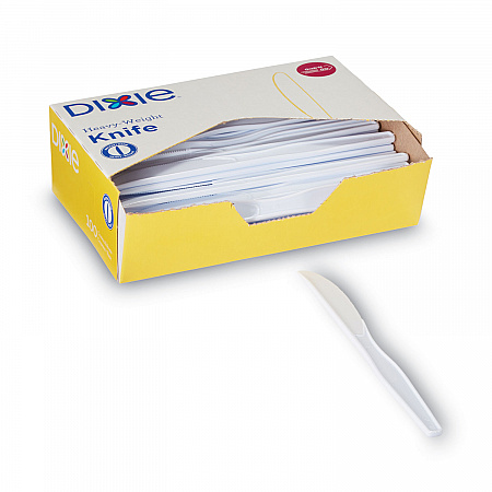 Plastic Cutlery, Heavyweight Knife, White, 1,000/Carton (KH207CT)