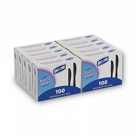 Plastic Tableware, Heavy Mediumweight Knife, Black, 100/Box, 10 Boxes/Carton (KM507CT)