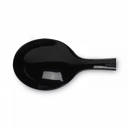 Plastic Cutlery, Heavyweight Soup Spoon, Black, 1,000/Carton (SH517)