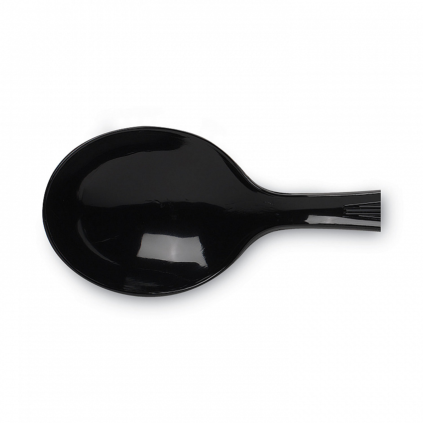 Plastic Cutlery, Heavyweight Soup Spoon, Black, 1,000/Carton (SH517)