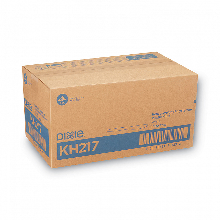 Plastic Cutlery, Heavyweight Knife, 7.5", White, 1,000/Carton (KH217)