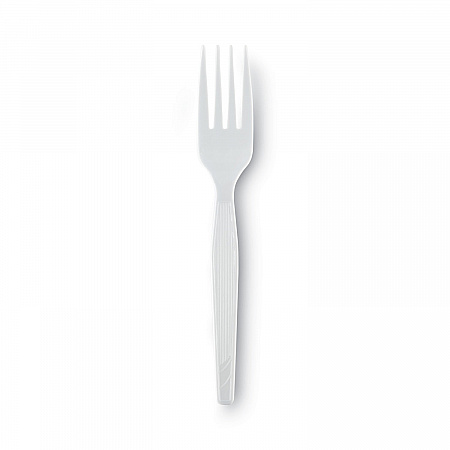 Plastic Cutlery, Heavy Mediumweight Fork, White, 1,000/Carton (FM217)