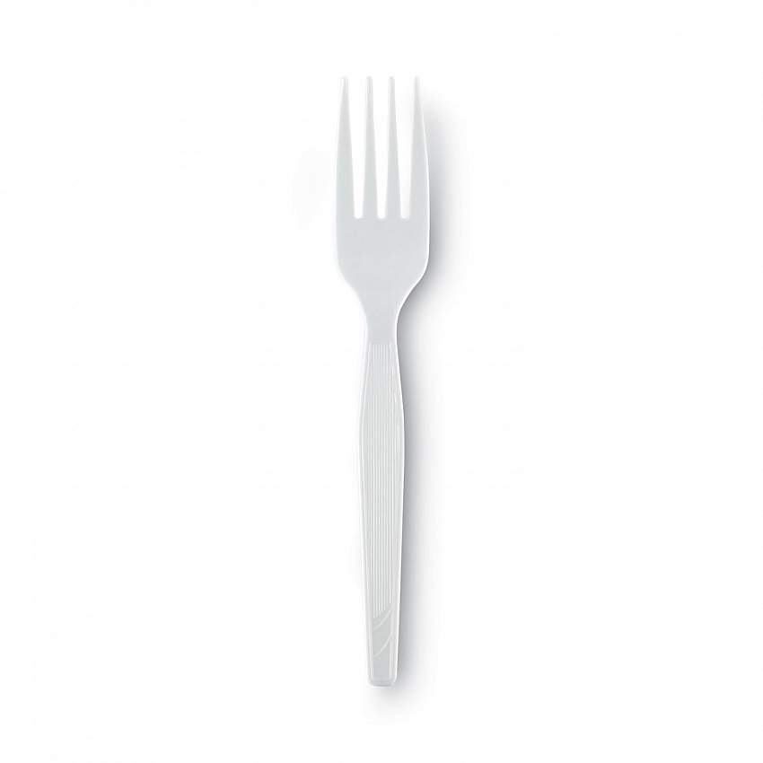 Plastic Cutlery, Heavy Mediumweight Fork, White, 1,000/Carton (FM217)