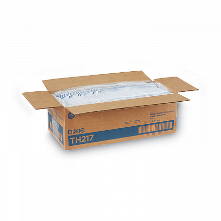 Plastic Cutlery, Heavyweight Spoon, White, 1,000/Carton (TH217)