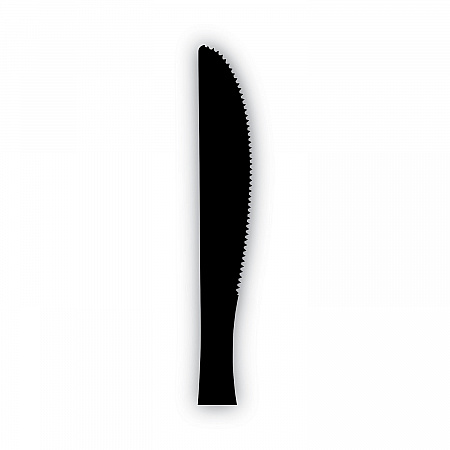 Plastic Tableware, Heavy Mediumweight Knife, Black, 100/Box, 10 Boxes/Carton (KM507CT)