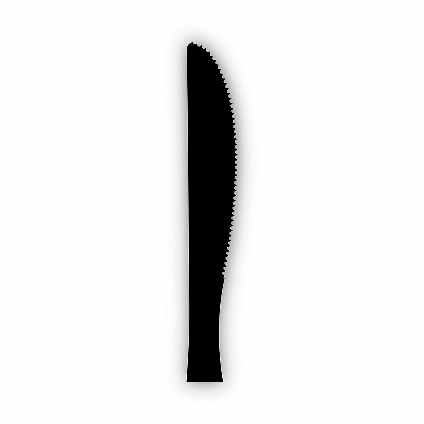 Plastic Tableware, Heavy Mediumweight Knife, Black, 100/Box, 10 Boxes/Carton (KM507CT)
