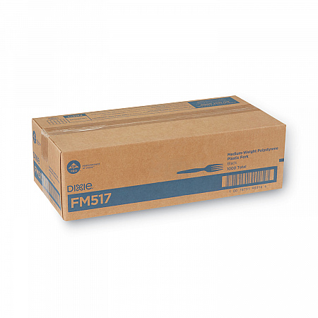 Plastic Cutlery, Heavy Mediumweight Forks, Black, 1,000/Carton (FM517)