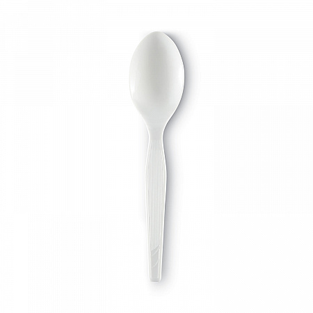 Plastic Cutlery, Heavy Mediumweight Spoon, White, 1,000/Carton (TM217)