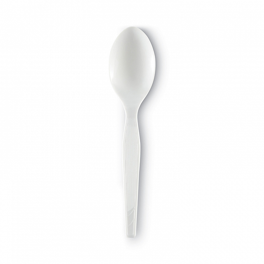 Plastic Cutlery, Heavy Mediumweight Spoon, White, 1,000/Carton (TM217)