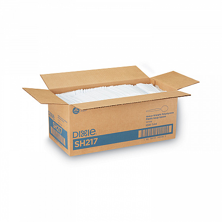 Plastic Cutlery, Heavyweight Soup Spoon, White, 1,000/Carton (SH217)